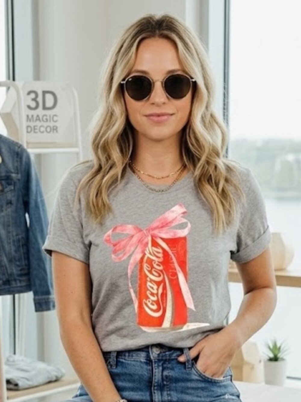 Coca Cola Classic Graphic T Shirt Vintage Style Women's S Heather Grey Tee NWT